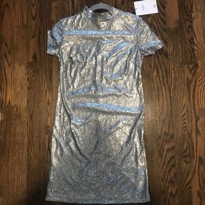 Zara silver sequin dress